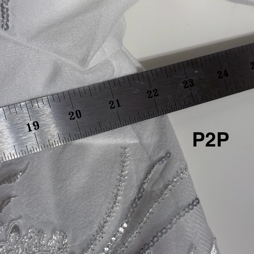 Elegant Women's White XXL Jacket with Pearl Detailing Flare Sleeves Embroidered - Picture 13 of 15